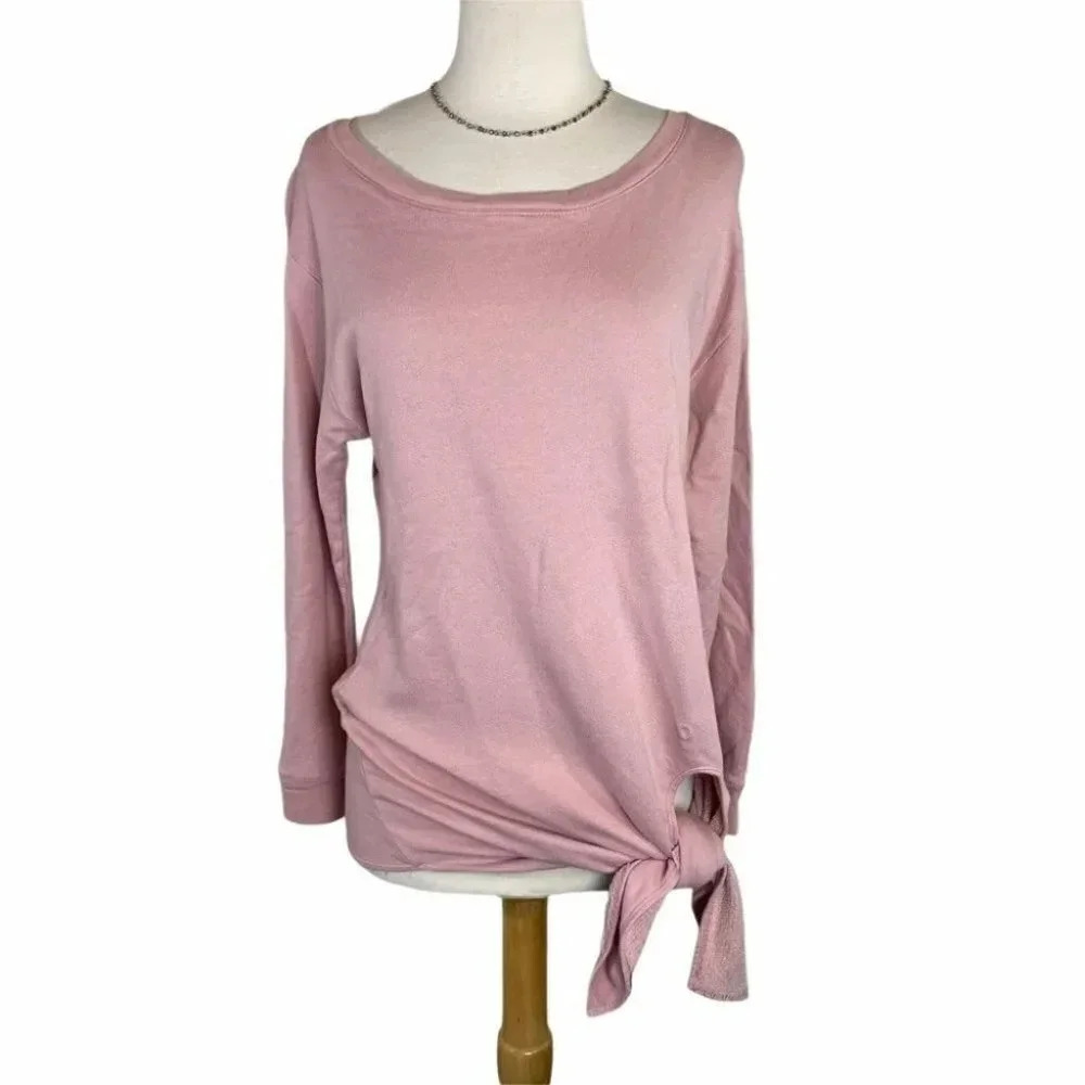 Hinge‎ XS pink tie front pullover